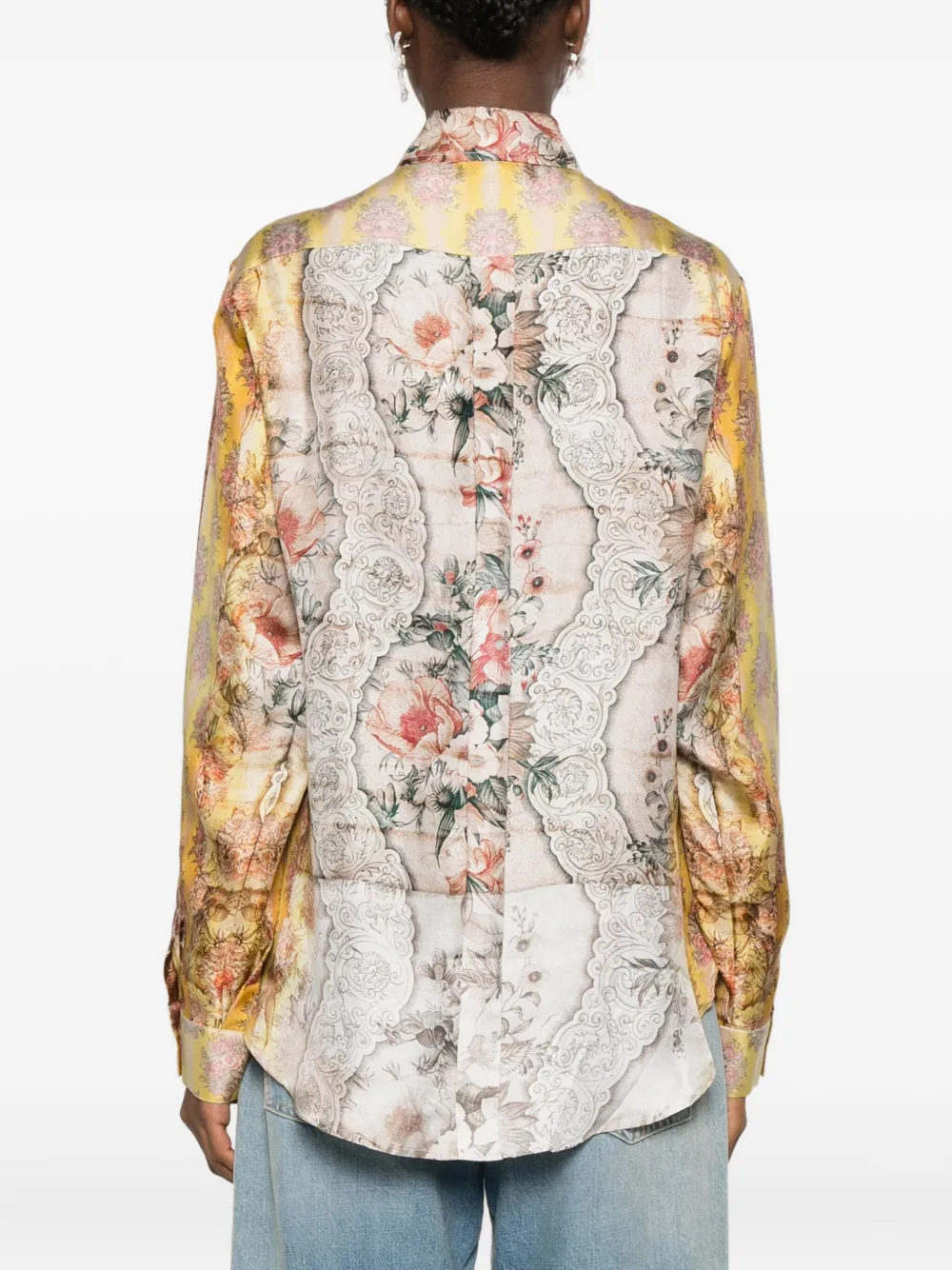 Pierre-Louis Mascia Shirt met bloemenkant detail Beige