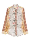 Pierre-Louis Mascia floral lace-detailed shirt - Neutrals