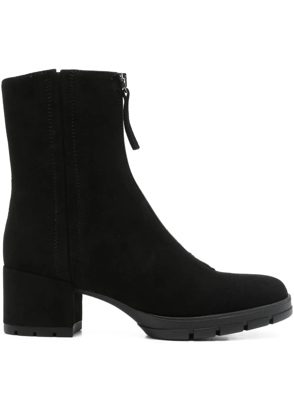 Unisa 50mm Zip-front Block-heel Ankle Boots In Black