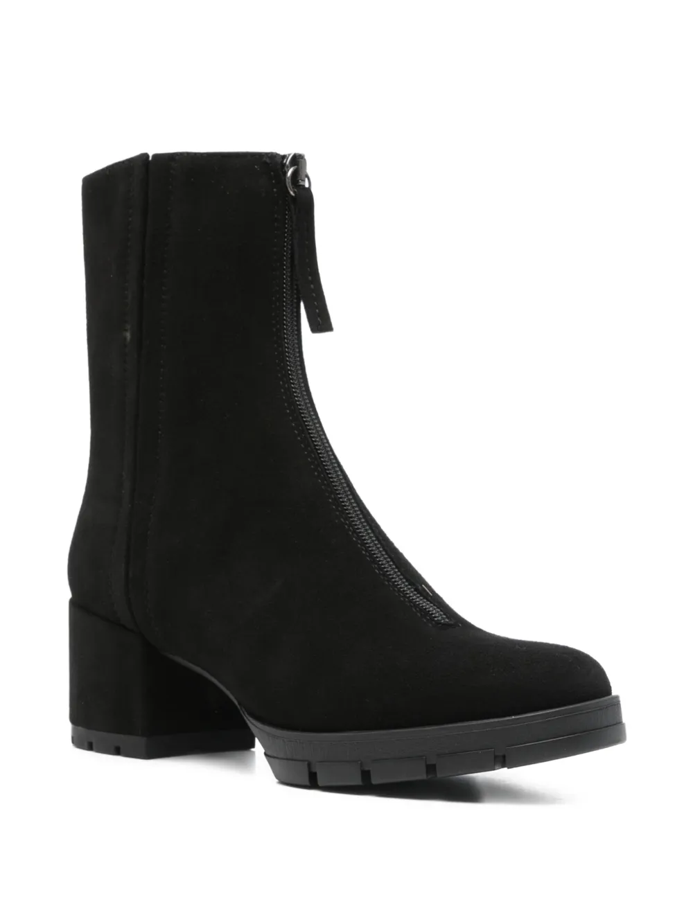 Unisa 50mm Zip-front Block-heel Ankle Boots In Black