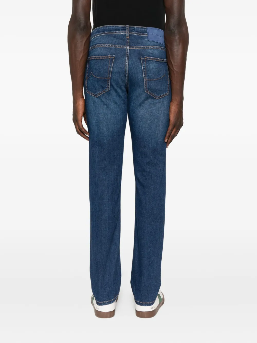 Jacob Cohën five-pocket embroidered-logo jeans Blauw