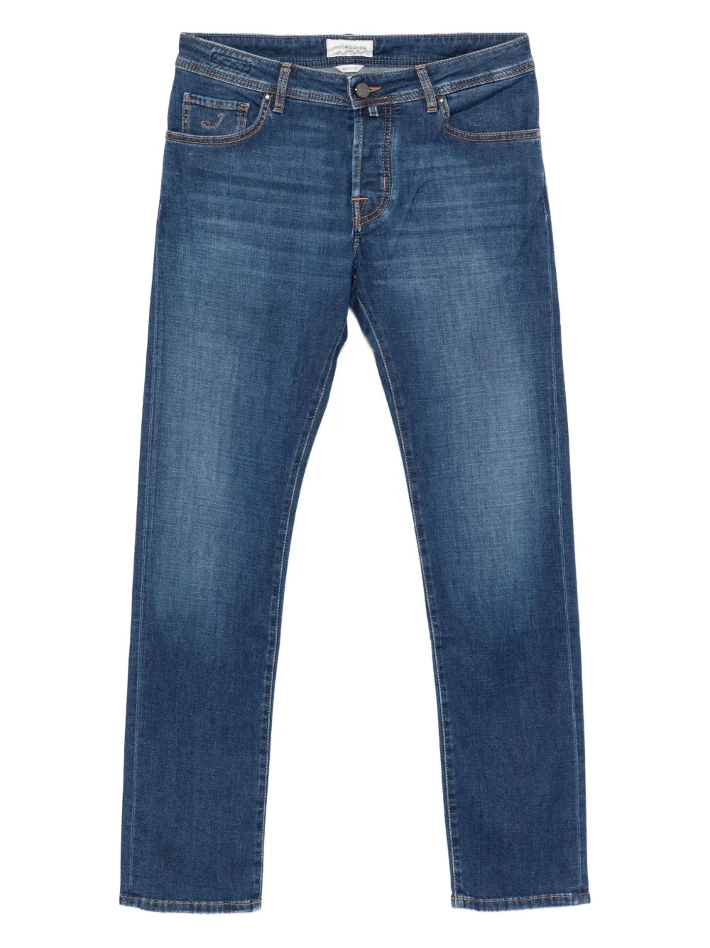 Jacob Cohën five-pocket embroidered-logo jeans Blauw