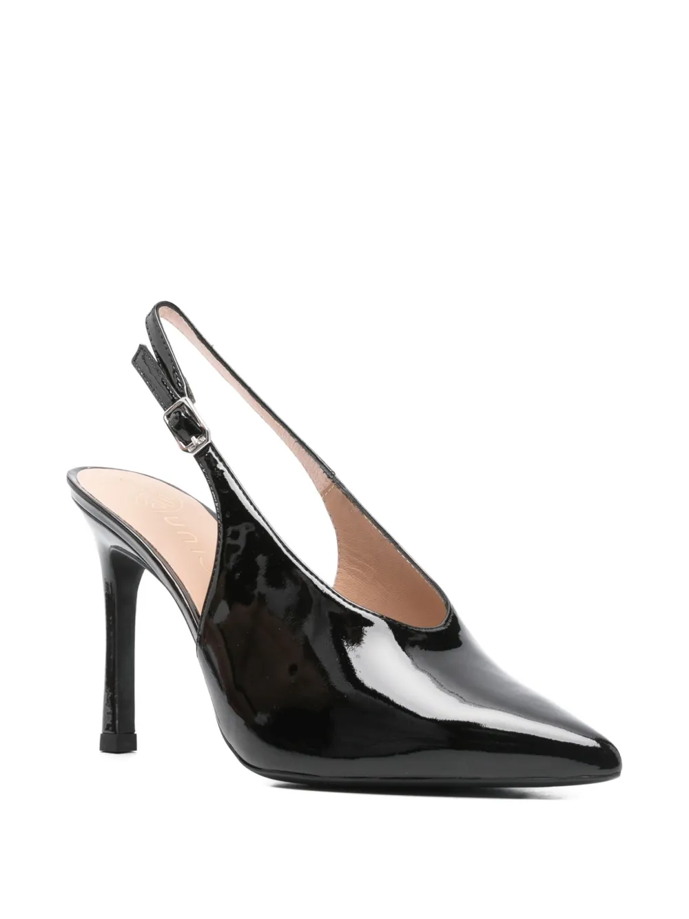 Unisa 90mm slingback patent-leather heeled pumps Black