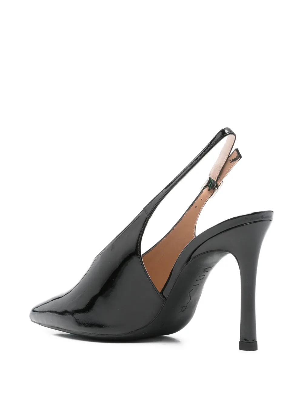 Unisa 90mm slingback patent-leather heeled pumps Black