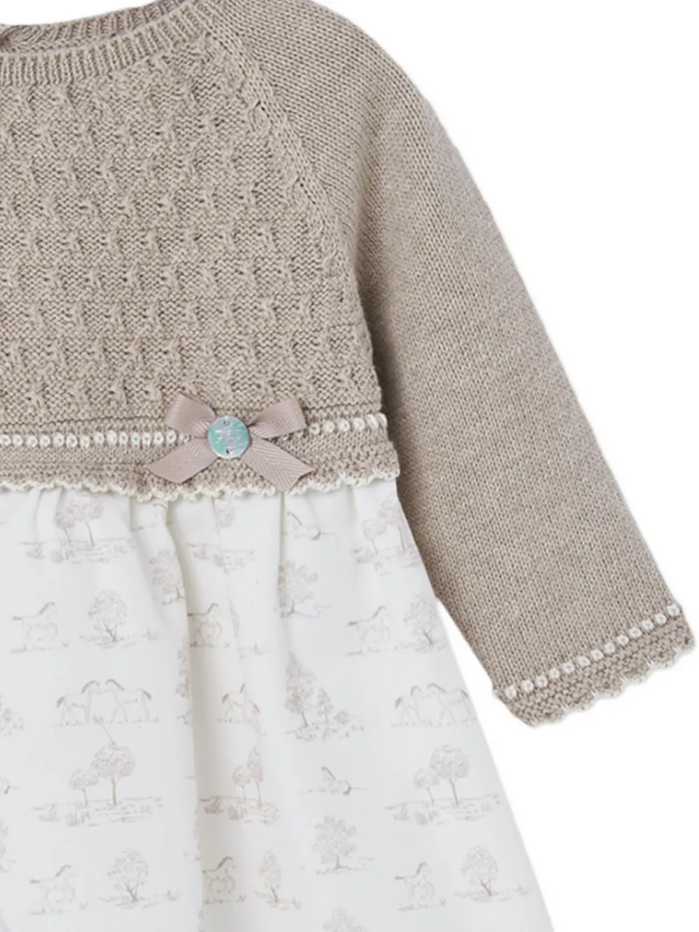 Paz Rodriguez Gebreide jurk met paardenprint Beige