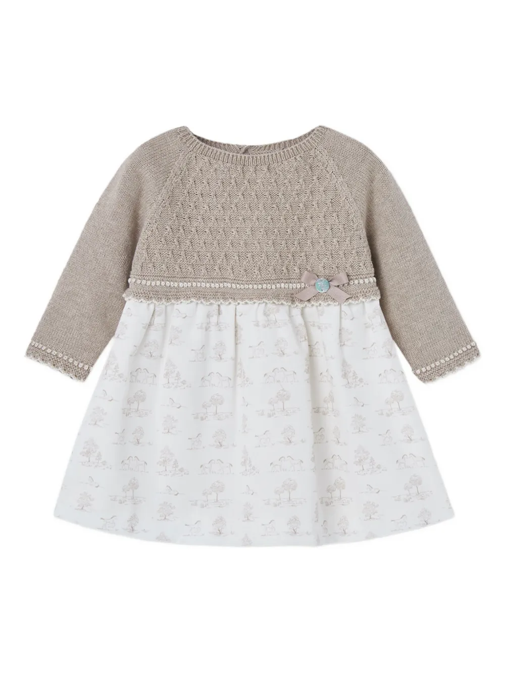 Paz Rodriguez Gebreide jurk met paardenprint - Beige