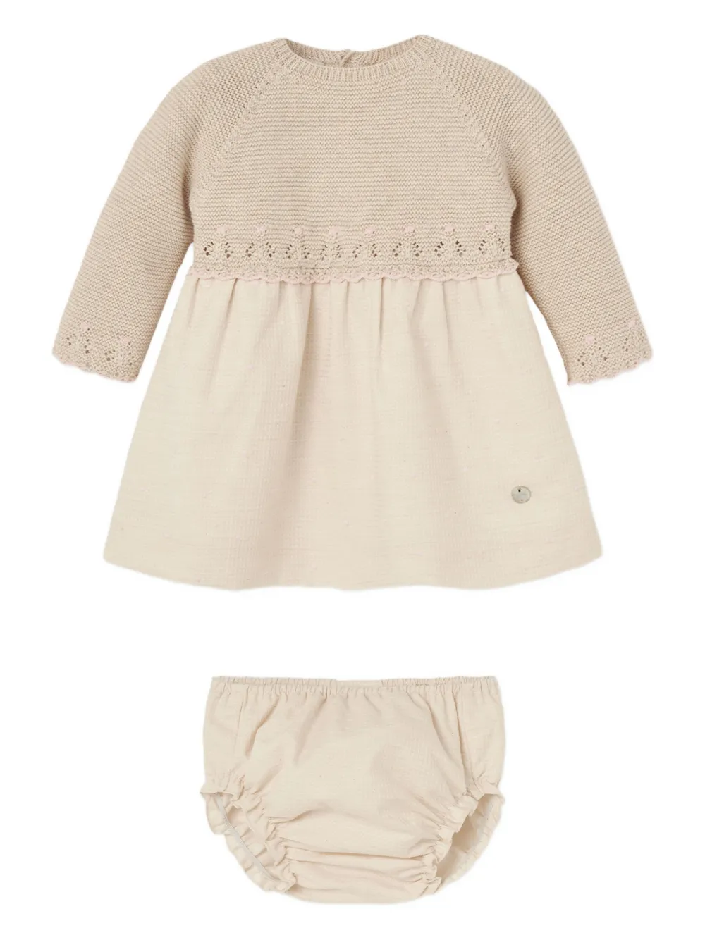 Paz Rodriguez knitted lace-insert dress | Neutrals | Image 1