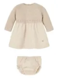 Paz Rodriguez knitted lace-insert dress - Neutrals