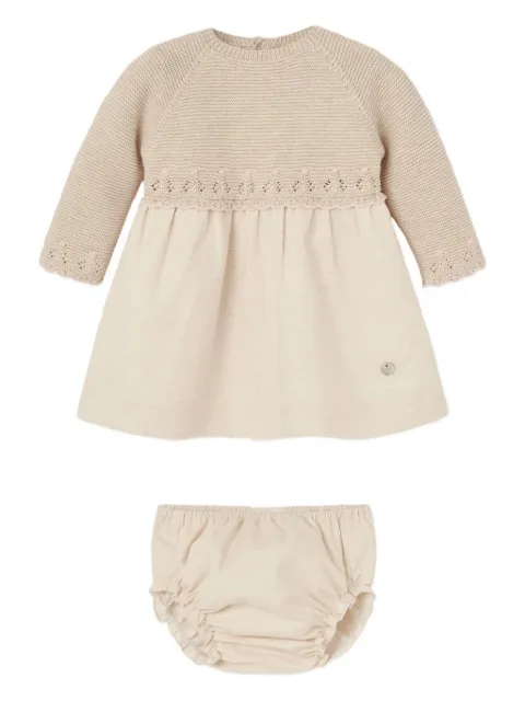 Paz Rodriguez knitted lace-insert dress 