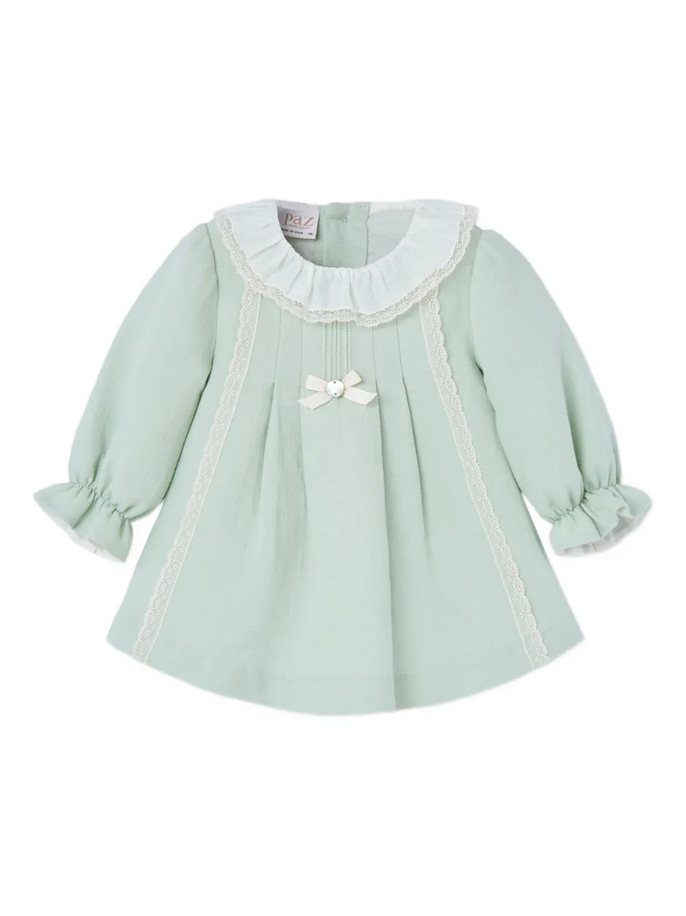 Paz Rodriguez lace-trimmed ruffled dress set (set of two) - Groen
