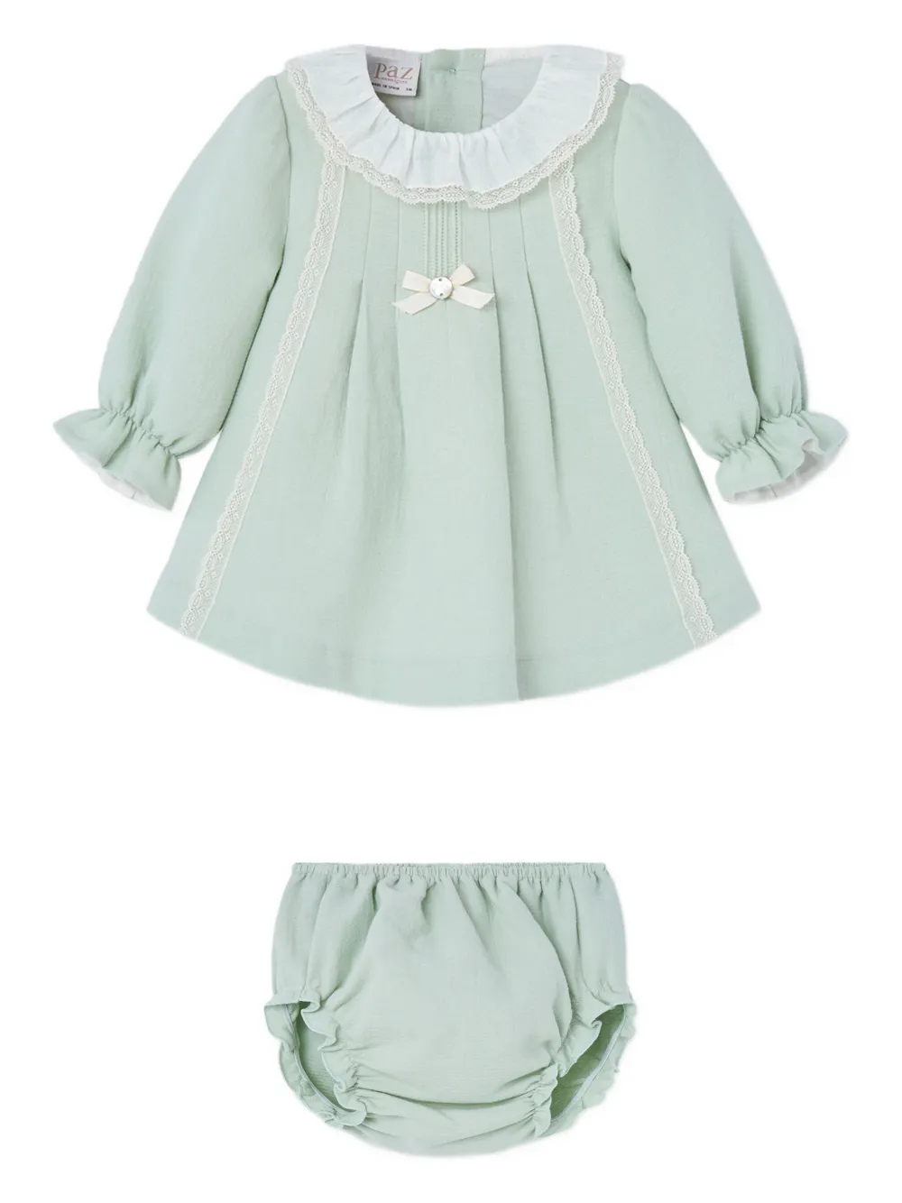 Paz Rodriguez lace-trimmed ruffled dress set (set of two) | Green | Image 1
