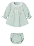 Paz Rodriguez lace-trimmed ruffled dress set (set of two) - Green