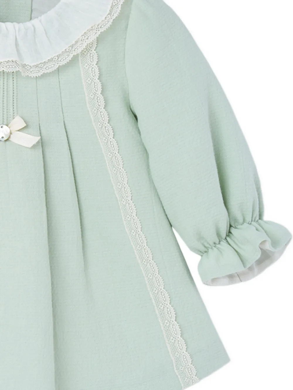 Paz Rodriguez lace-trimmed ruffled dress set (set of two) Groen