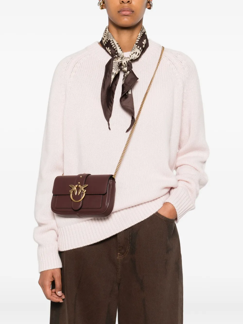 PINKO Love Bag One Simply pocket crossbody bag Bruin