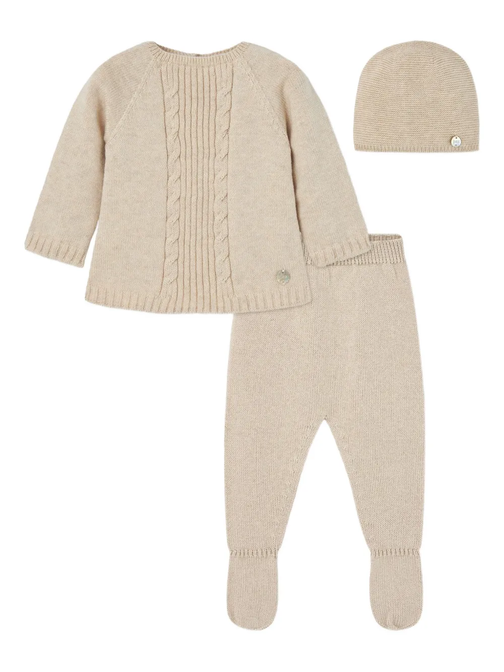 Paz Rodriguez cable-knit trousers set | Neutrals | Image 1