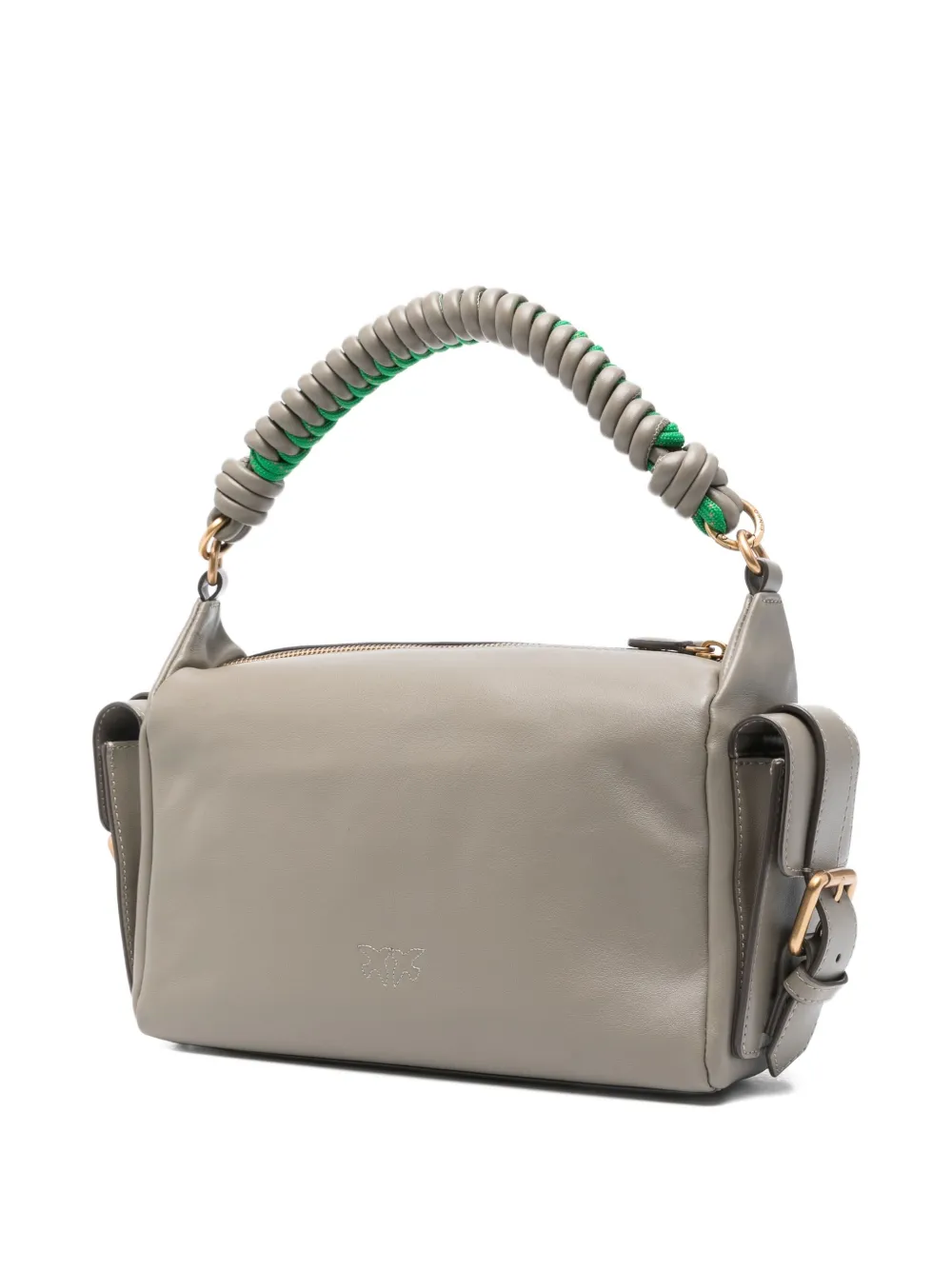 PINKO braided-handle pocket shoulder bag Beige