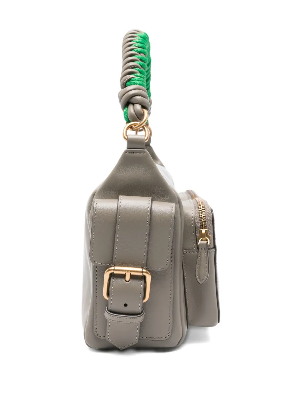 PINKO braided-handle pocket shoulder bag Beige