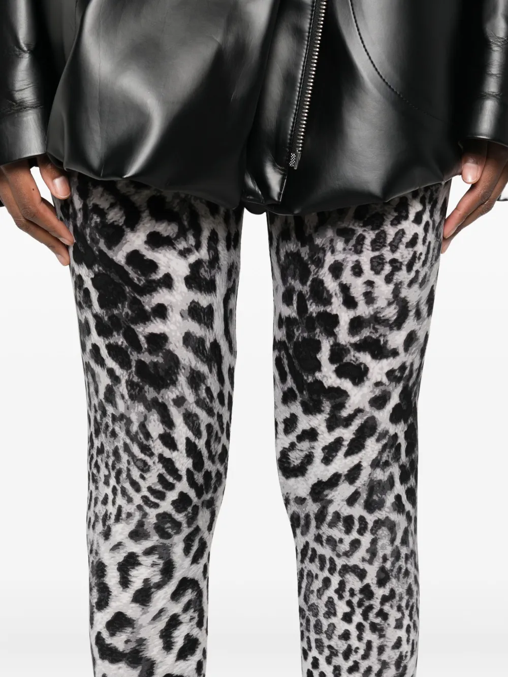 Norma Kamali Leopard-print Leggings In Multi