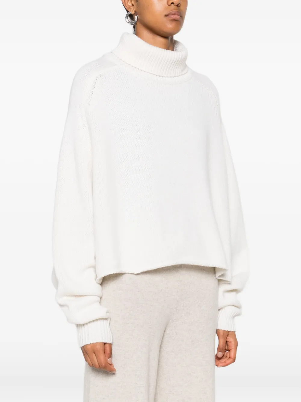 Lisa Yang turtleneck cropped sweater Beige