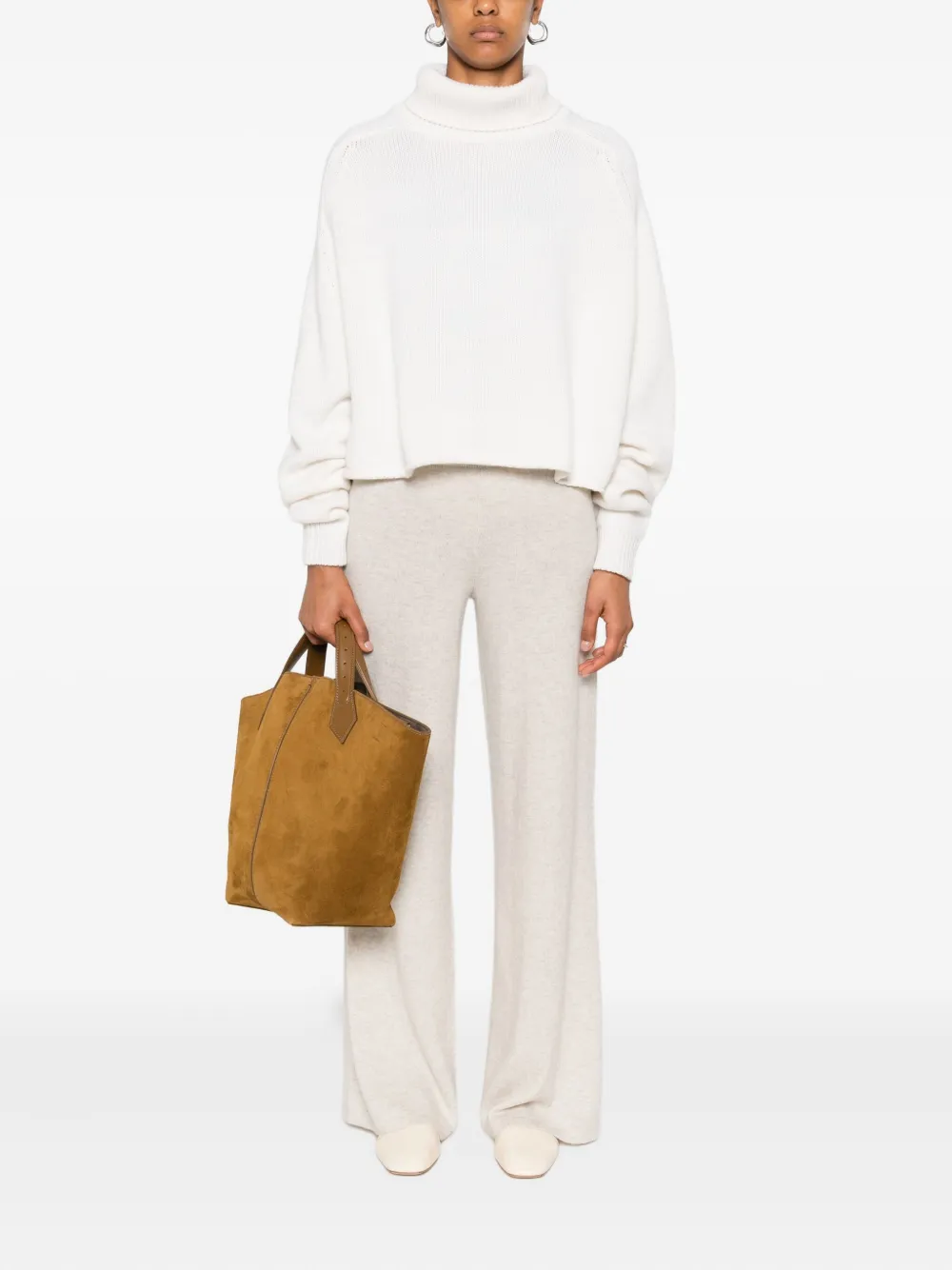 Lisa Yang turtleneck cropped sweater Beige