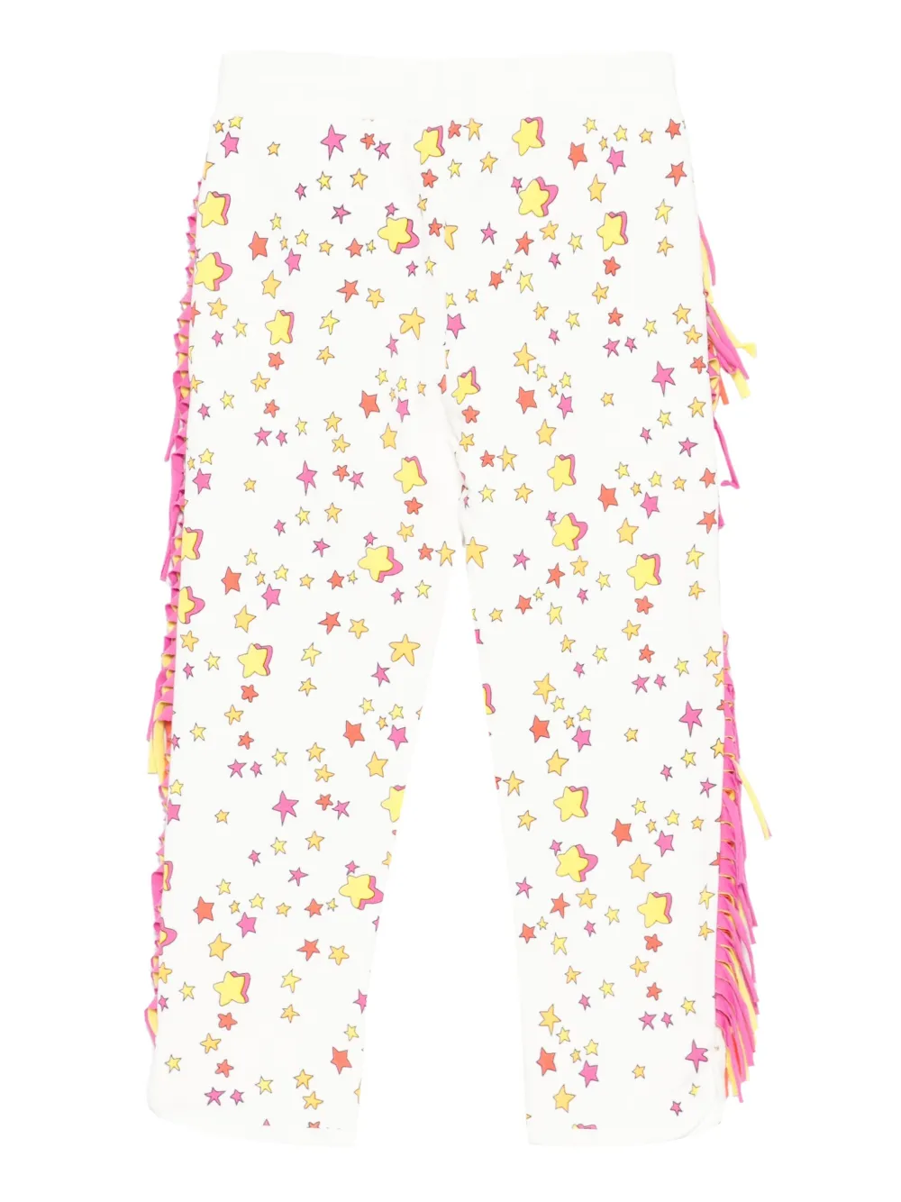 Stella McCartney Kids Broek met sterrenpatroon en franje Wit