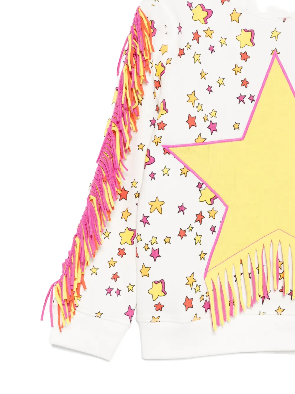 Stella McCartney Kids star-motif fringe sweatshirt Wit