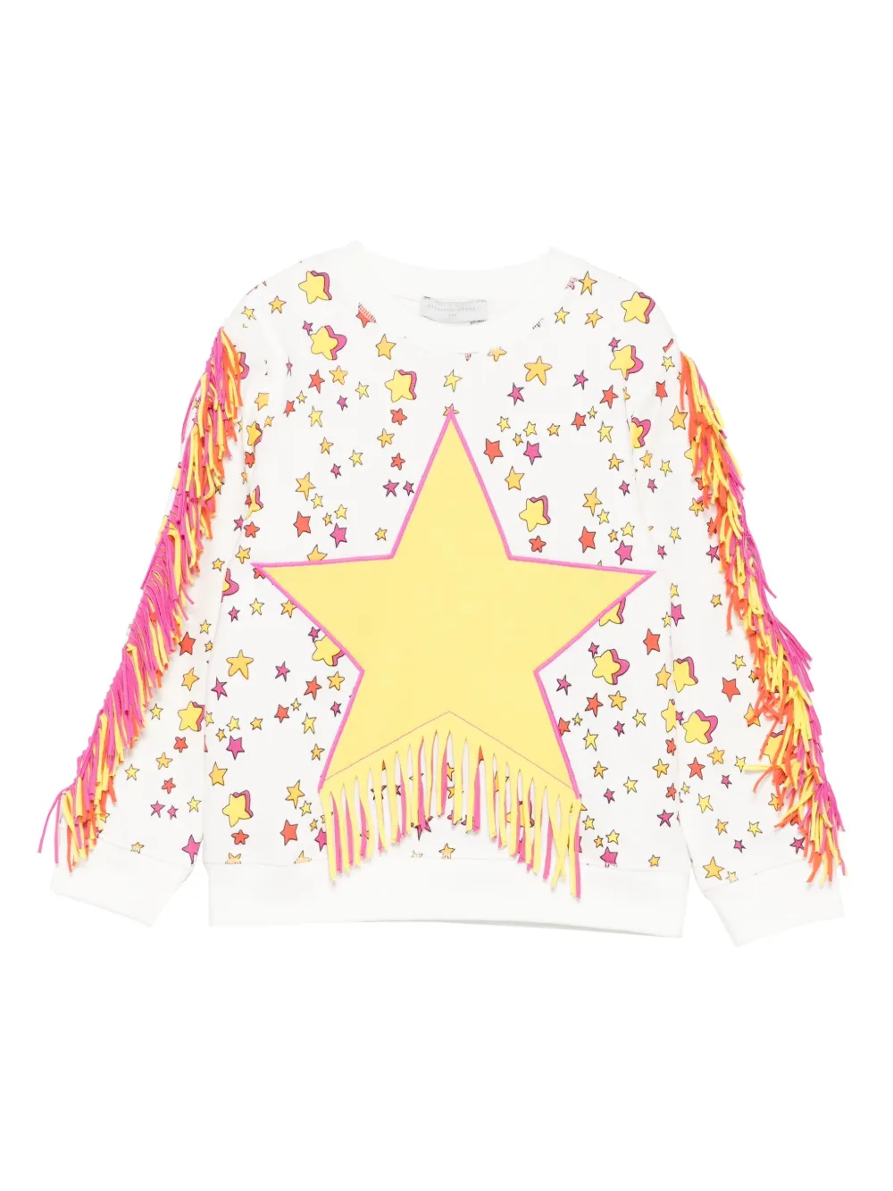 Stella McCartney Kids star-motif fringe sweatshirt Wit