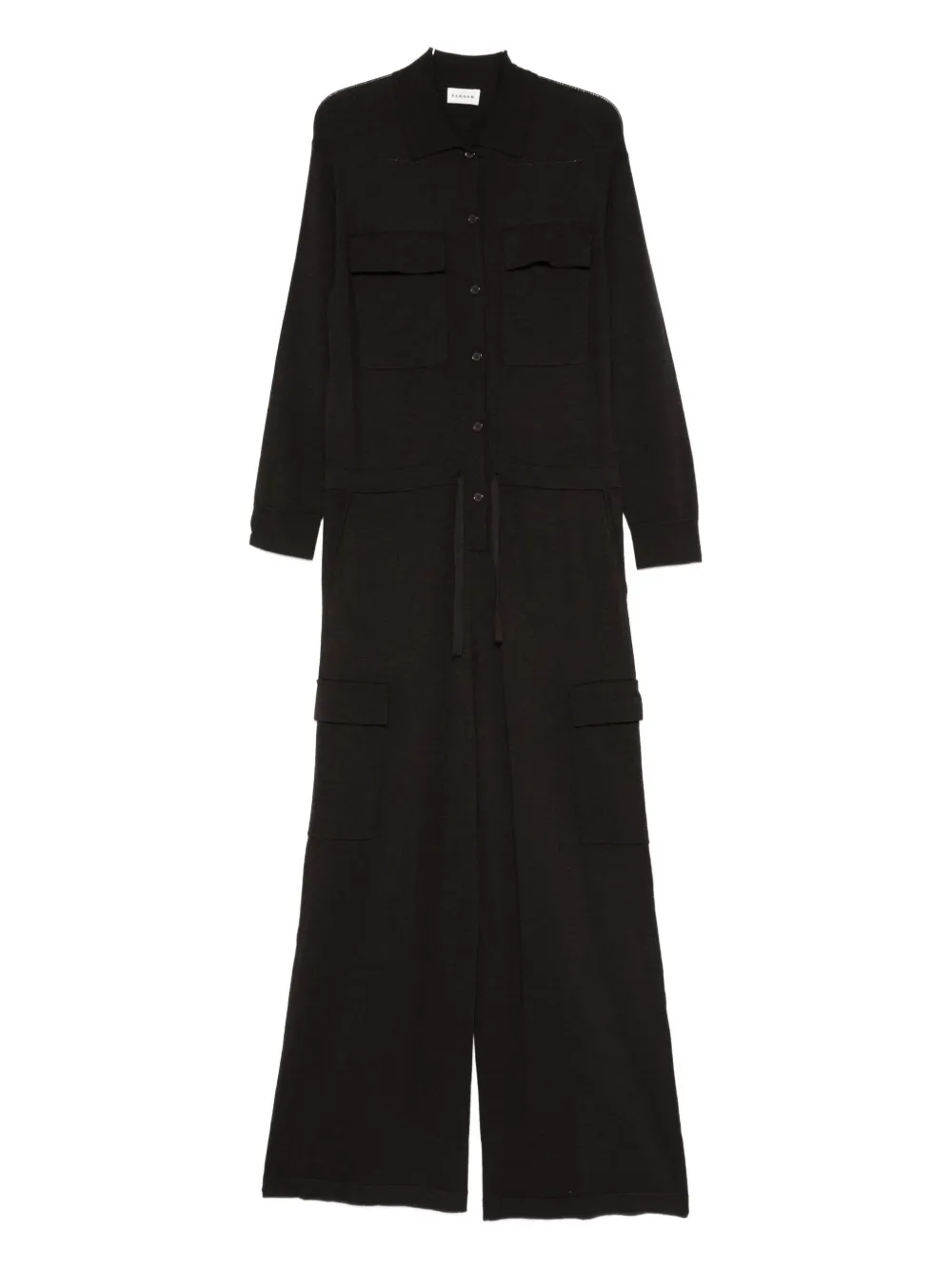P.a.r.o.s.h Wool-cashmere Blend Jumpsuit In Black