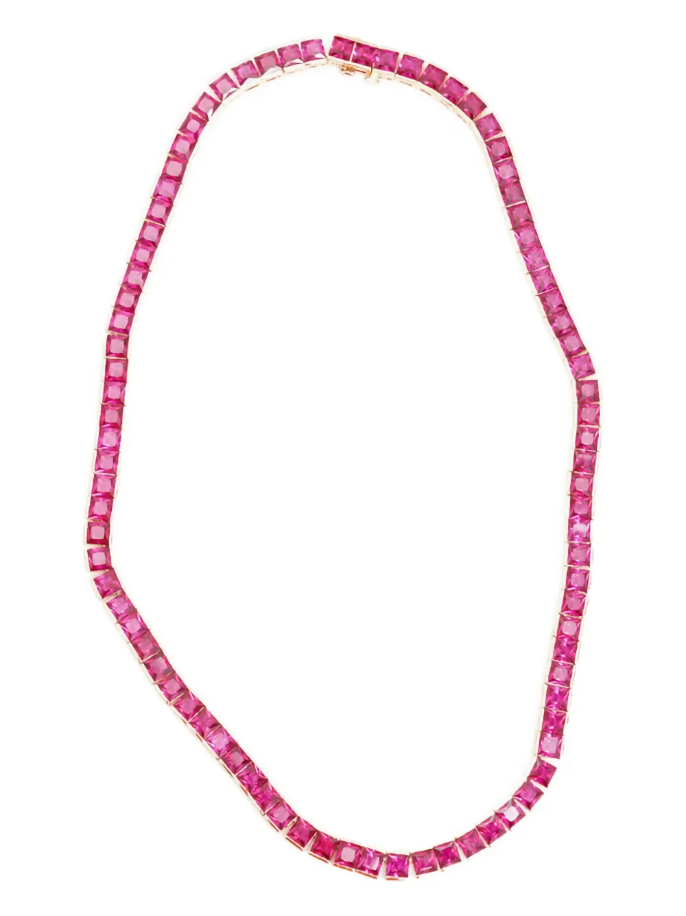 Izabel Display Tennis square necklace | Pink | Image 1