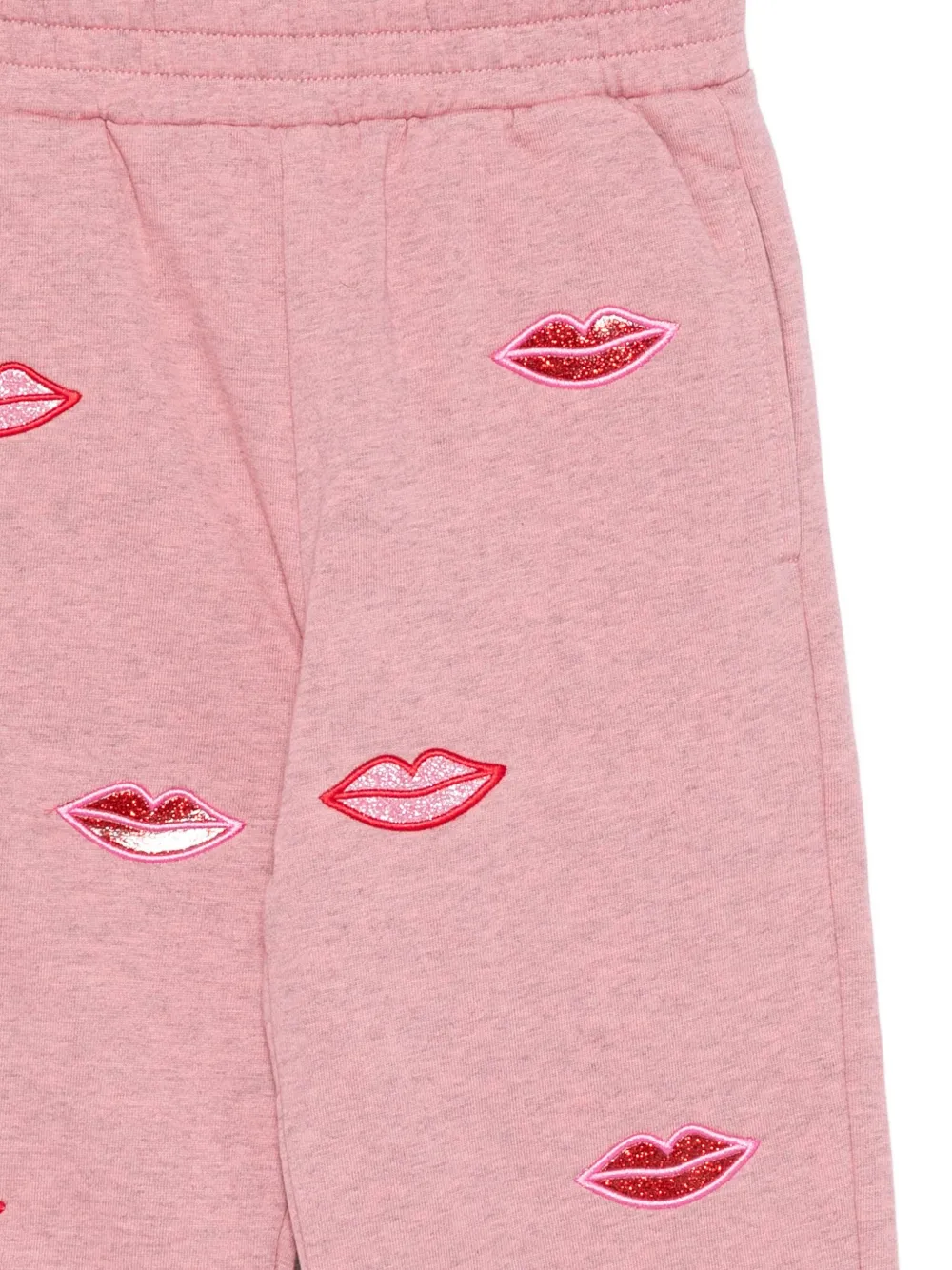 Stella McCartney Kids Joggingbroek met lipprint Roze