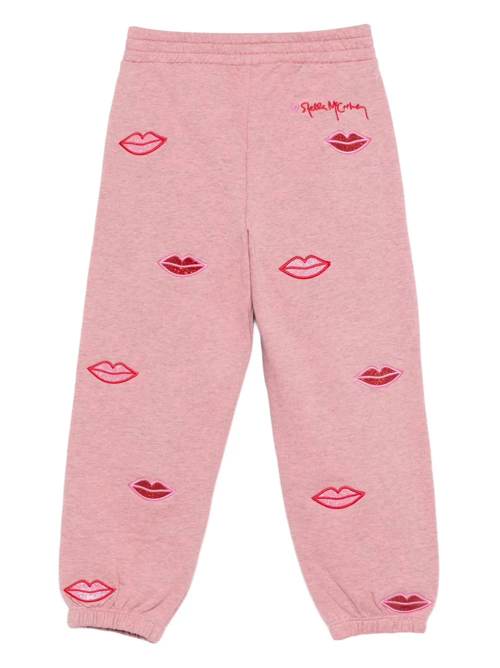 Stella McCartney Kids Joggingbroek met lipprint Roze