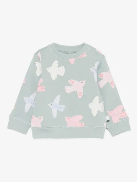Stella McCartney Kids sudadera con estampado de pájaros