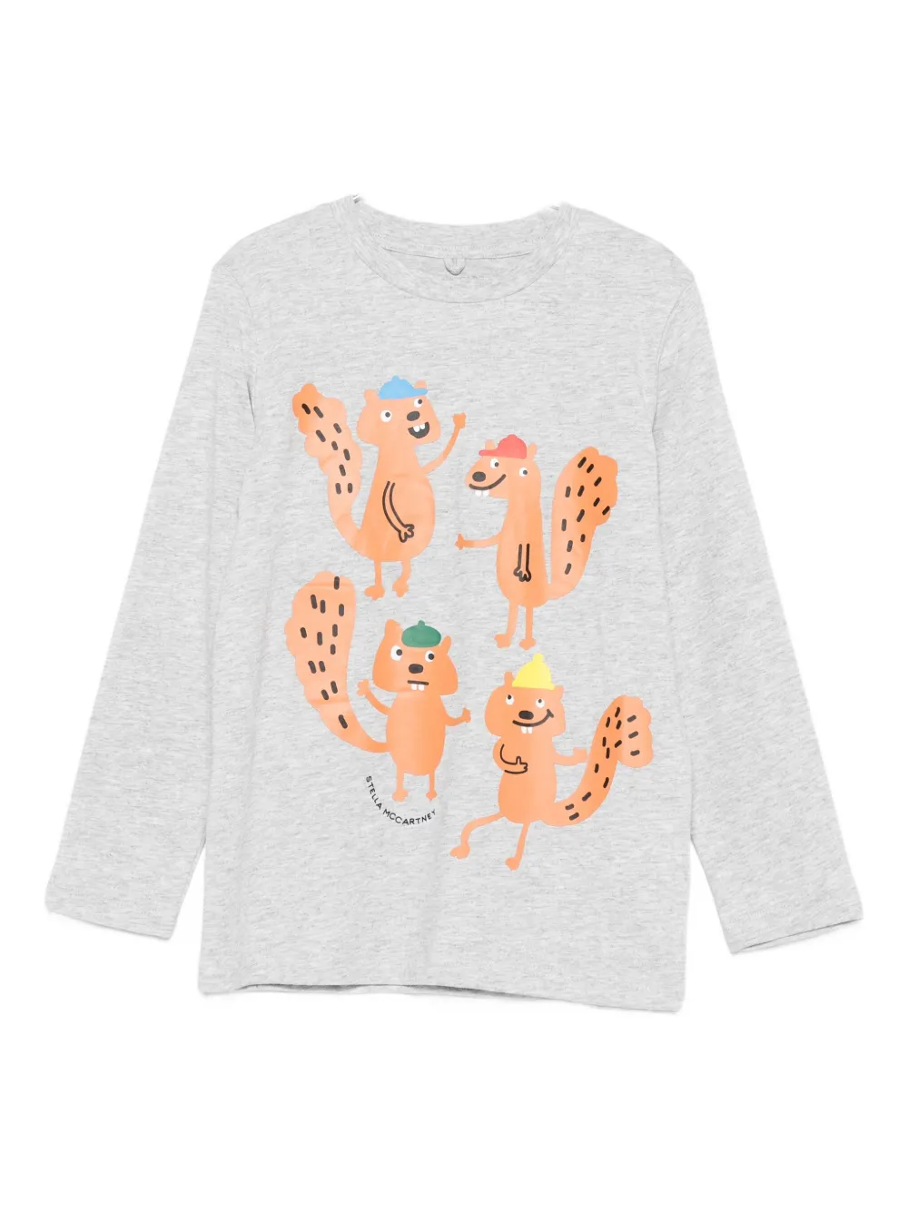 Stella McCartney Kids squirrel-print long-sleeve top - Grigio
