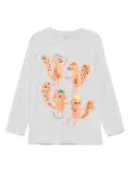 Stella McCartney Kids squirrel-print long-sleeve top - Grey