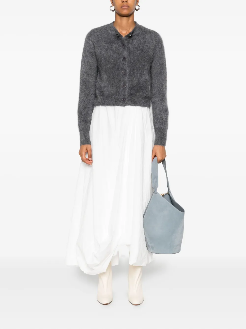 Lisa Yang brushed cashmere cardigan Grijs