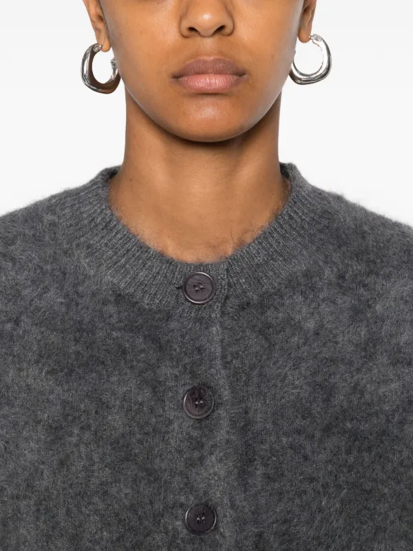 トップス Brushed Cashmere Cardigan BRUSHED-CASHMERE CREW-NECK CARDIGAN - KHAKI | COS