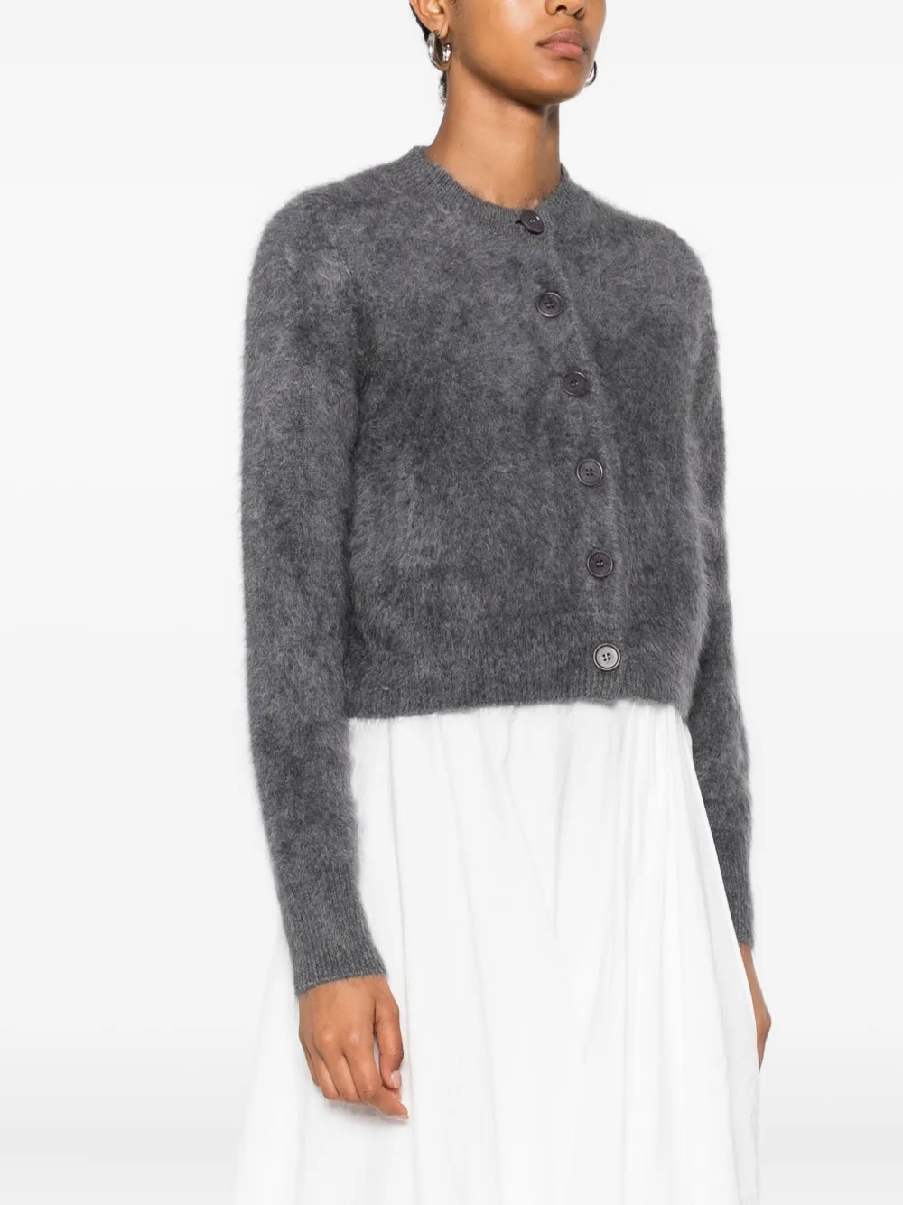 Lisa Yang brushed cashmere cardigan Grijs