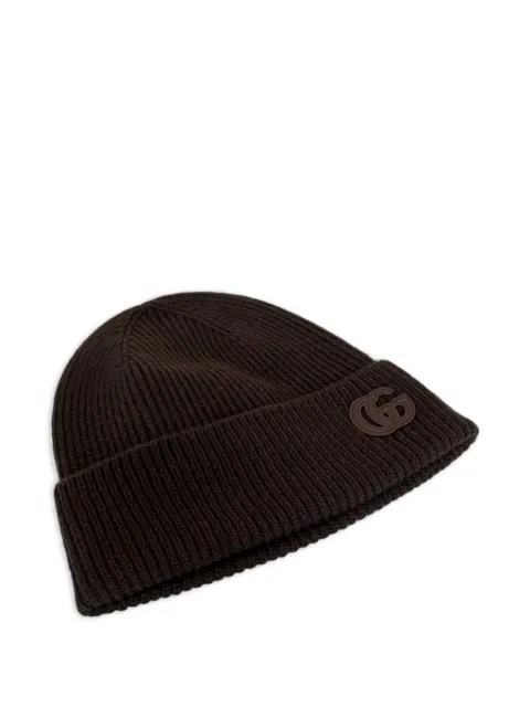 Gucci logo-plaque ribbed beanie