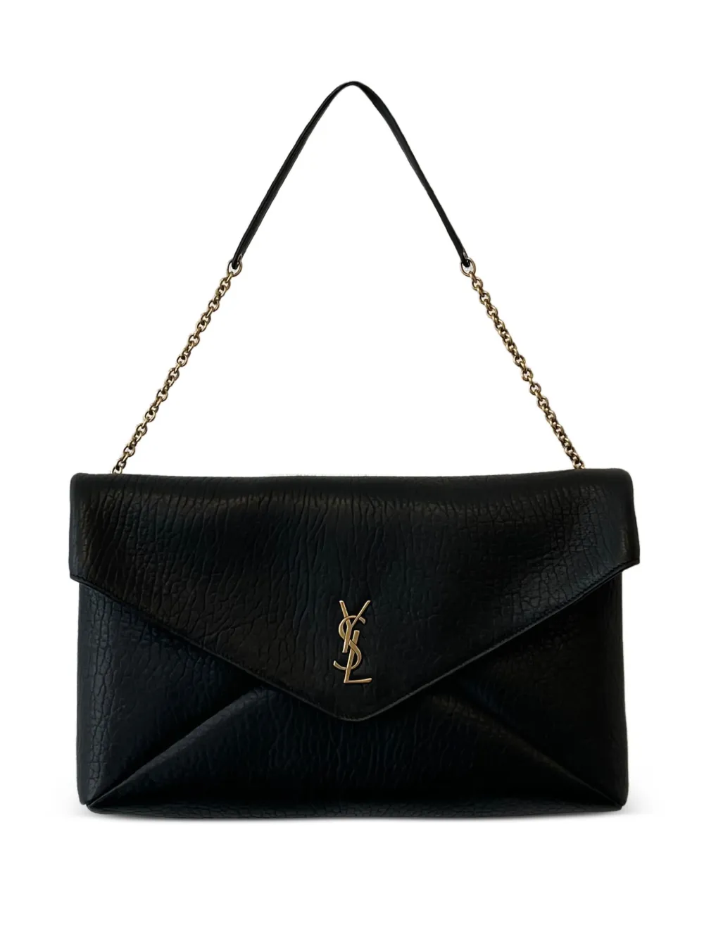 Saint Laurent small Cassandra logo-plaque shoulder bag Zwart