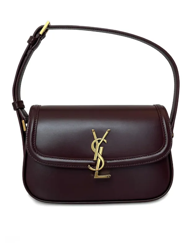 Saint Laurent ２WAYバッグ レザー ブラウン 464960 YSL Saint Laurent Vintage Brown Leather Boxy East West 2way Flap
