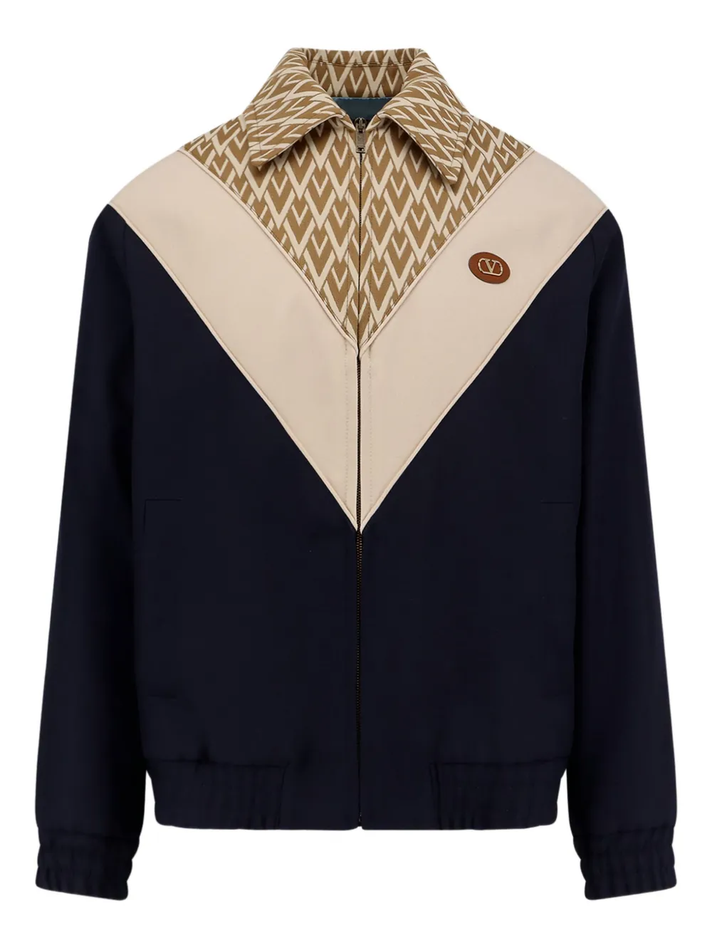 Valentino Garavani Toute La V bomber jacket Cammello crema navy