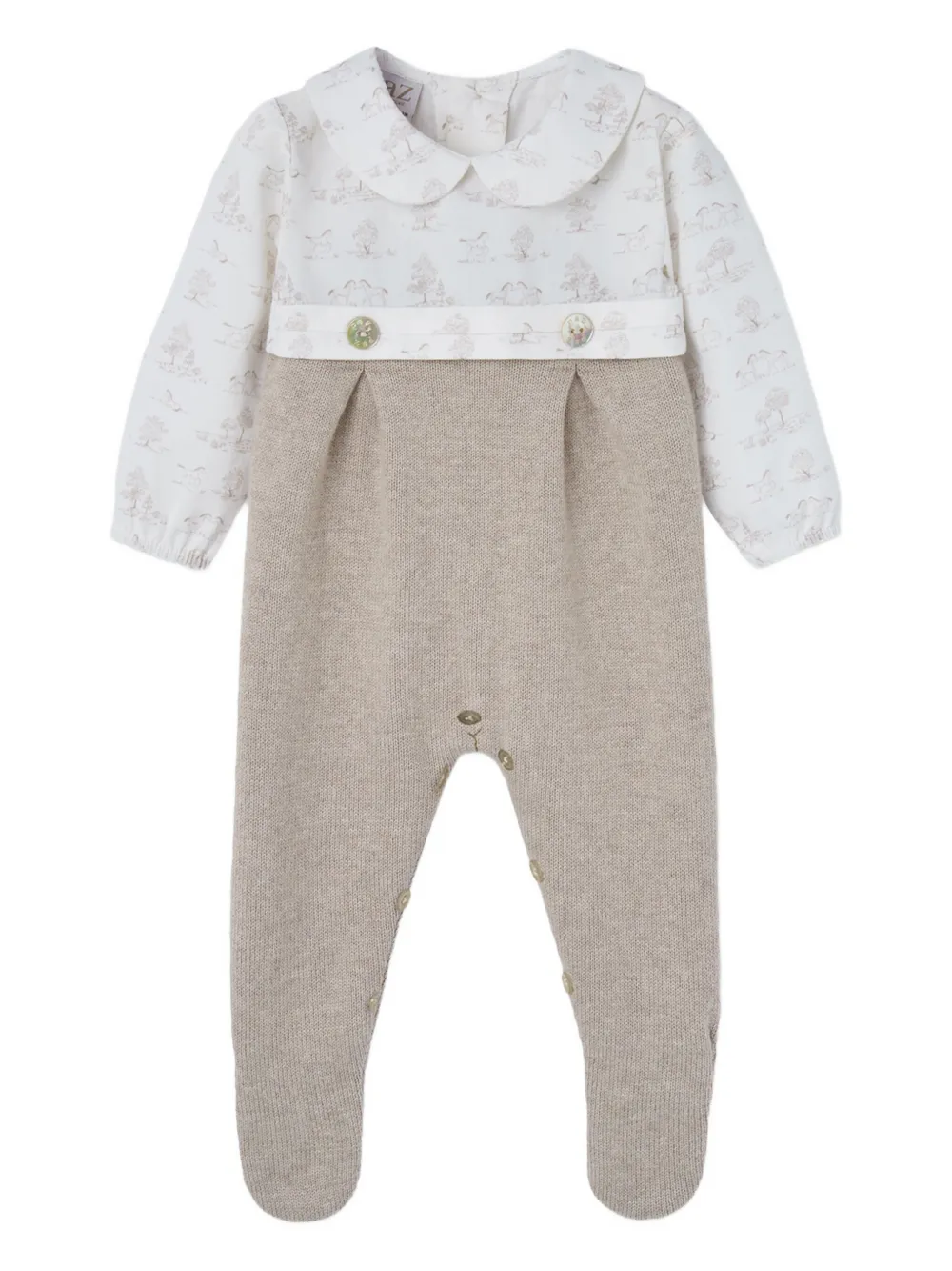Paz Rodriguez Peter Pan collar babygrow | Neutrals | Image 1