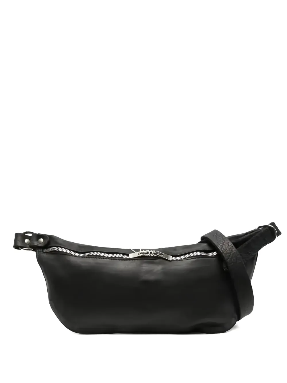 Guidi Zip-up Shoulder Bag In Black