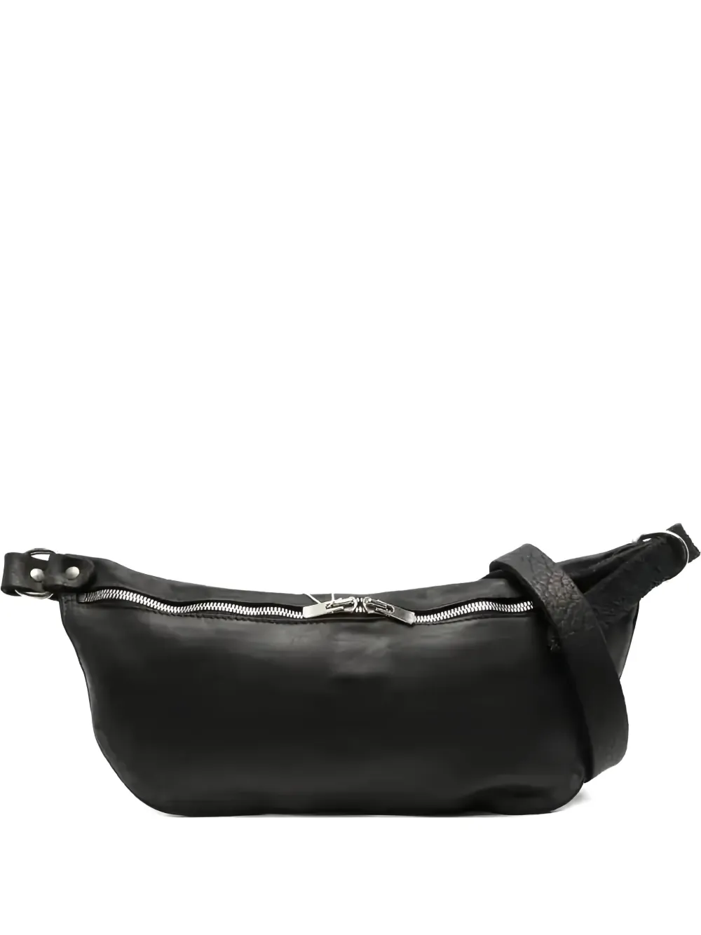 Guidi Zip-up Shoulder Bag In Black