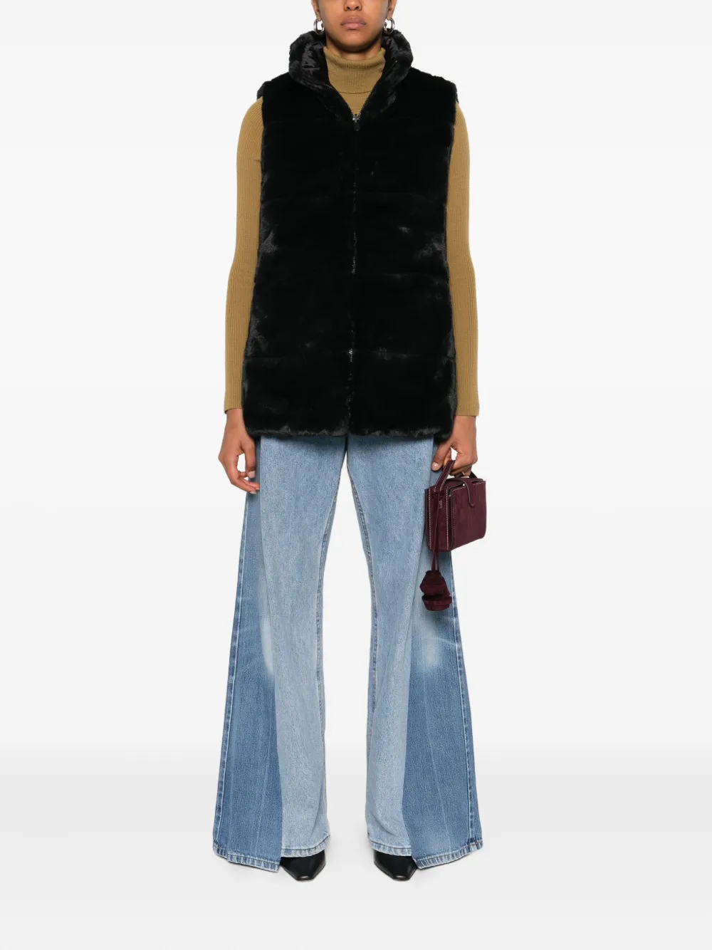 Save The Duck Faux-fur Vest In Black