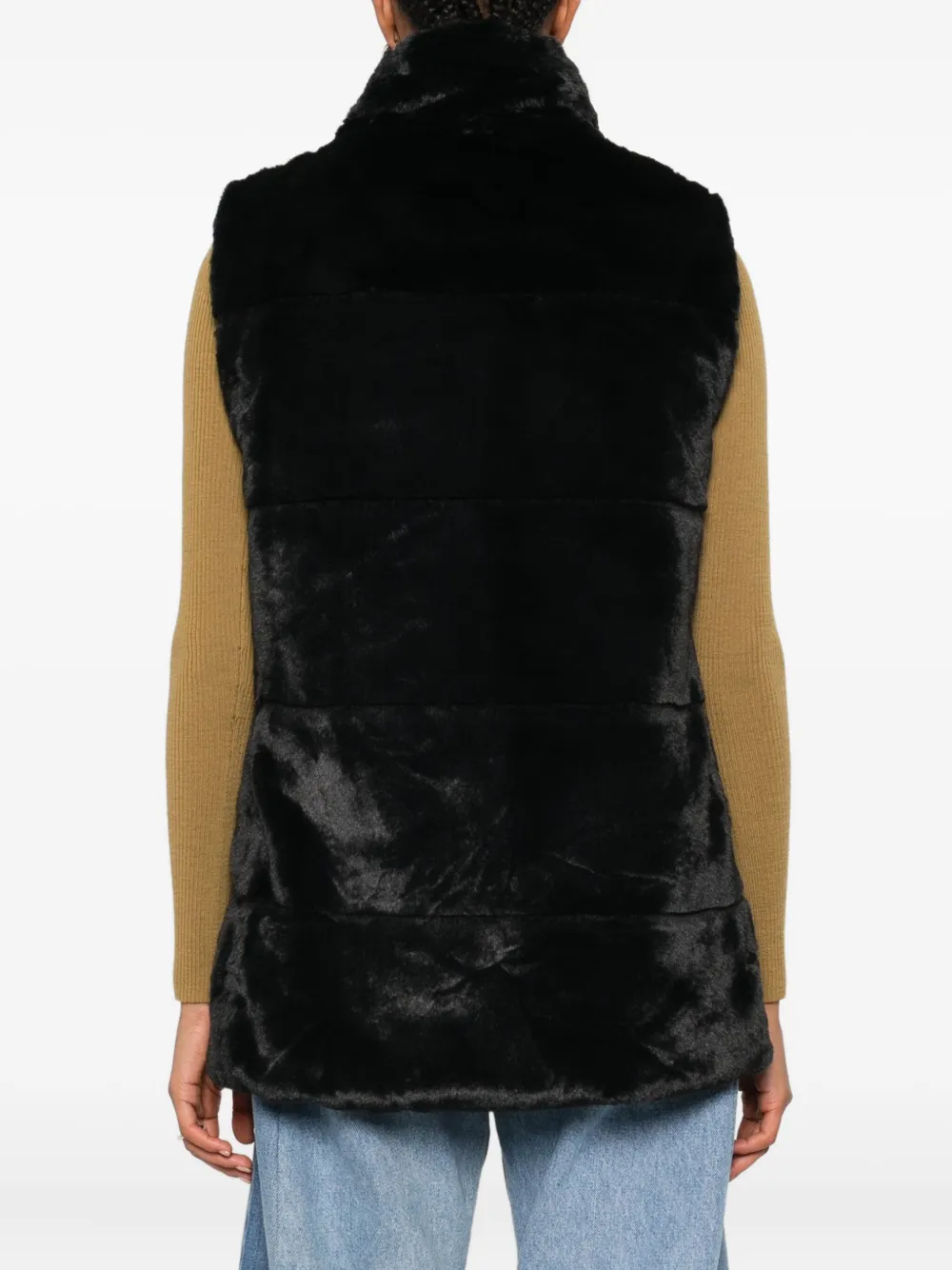 Save The Duck Faux-fur Vest In Black