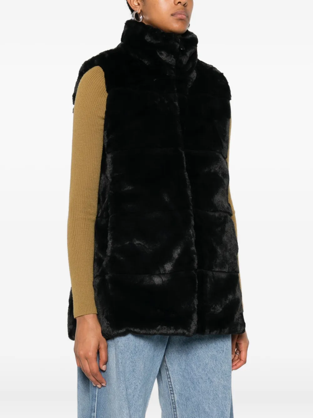 Save The Duck Faux-fur Vest In Black