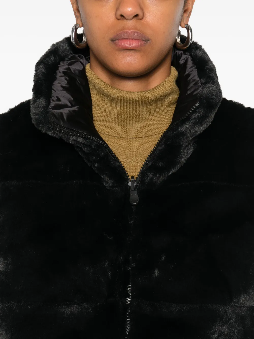 Save The Duck Faux-fur Vest In Black