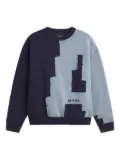 Axel Arigato panelled frayed sweatshirt - Blue