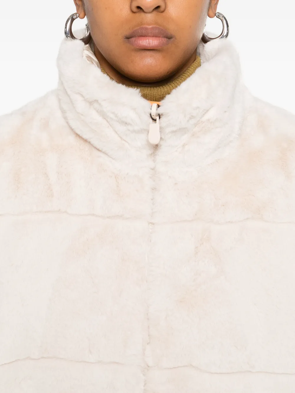 Save The Duck Faux-fur Vest In Neutral
